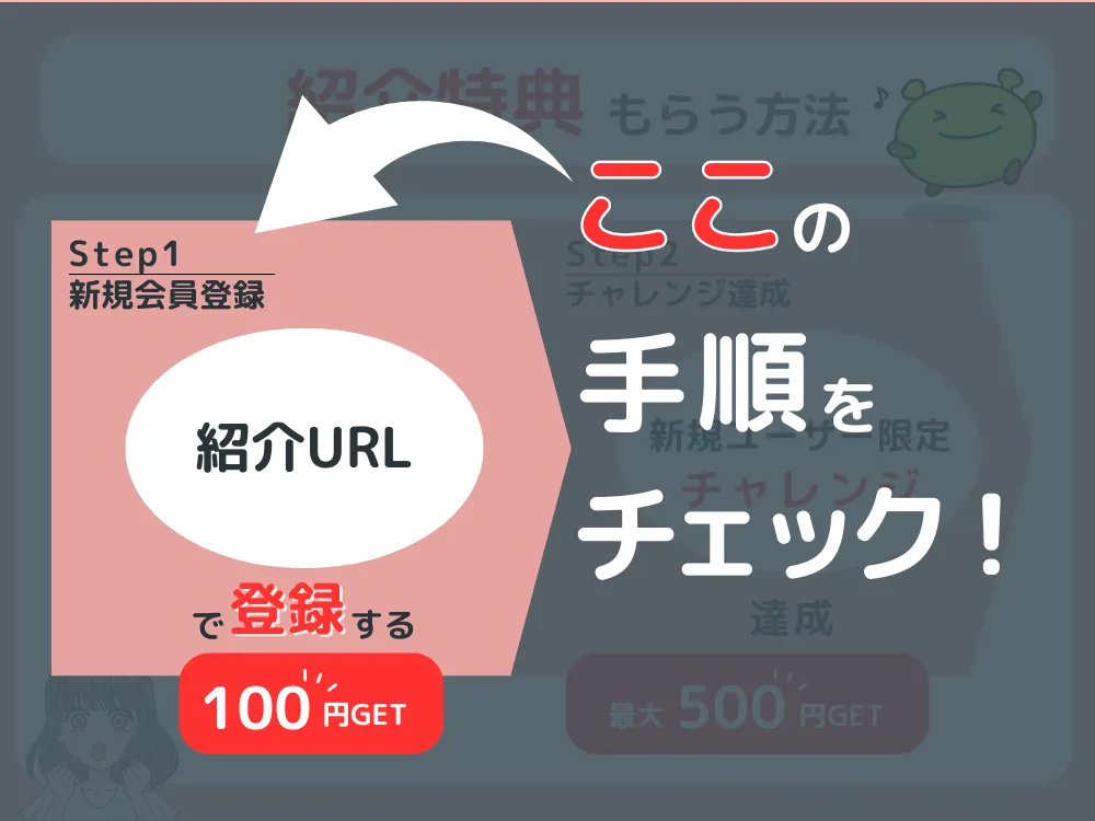 げん玉の紹介特典を受け取る手順全ステップ図解
1新規会員登録
