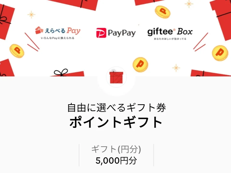 TikTok Lite 友達招待キャンペーンの概要
5,000円分のポイントギフト受取画面