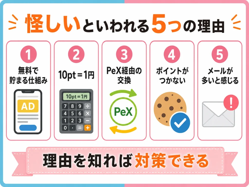 ECナビが怪しいといわれる5つの理由をリスト化・図解