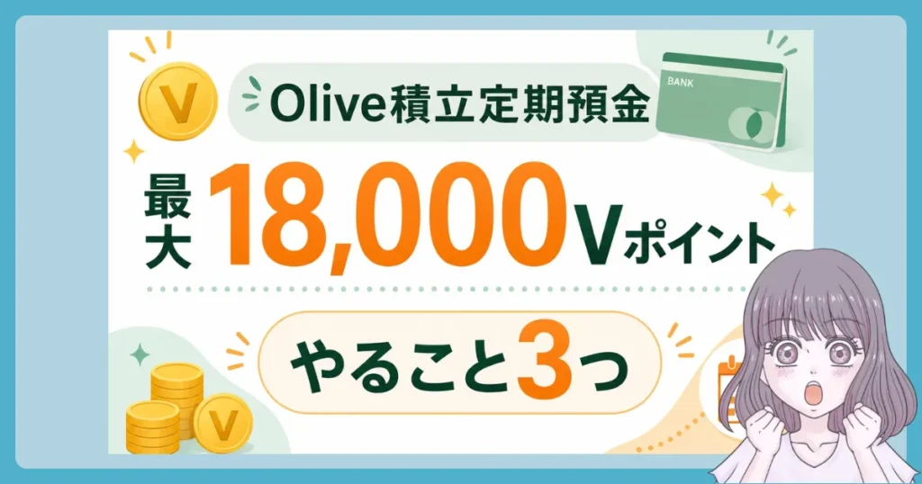 Oliveの「積立定期預金デビューキャンペーンで最大18,000Vポイント還元のやり方
