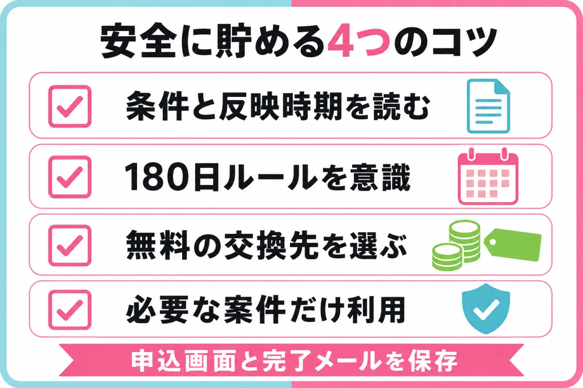 げん玉で安全にポイントを貯めるコツをリスト化・図解